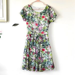 DownEast | Floral Casual Garden Party A-Line Dress | Size S
